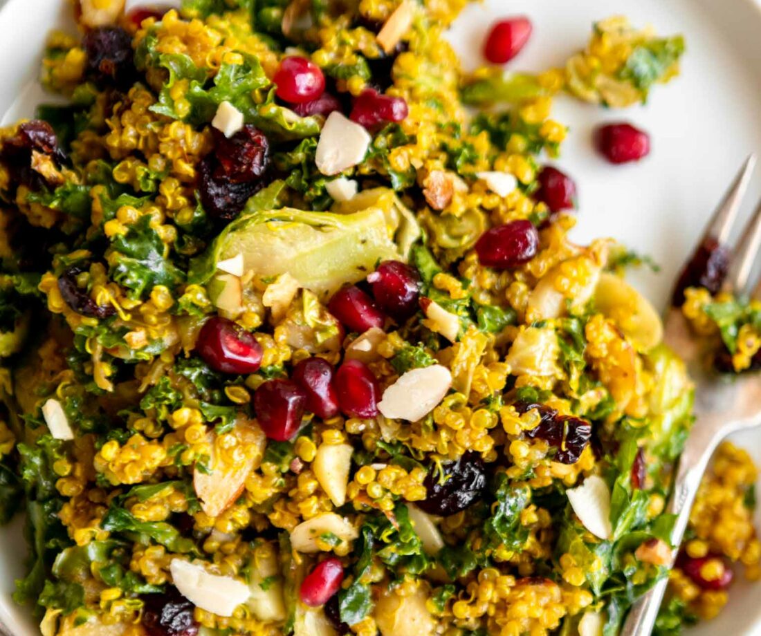 Kale Quinoa Curry Salad w/ Roasted Brussel Sprouts Jar Of Lemons