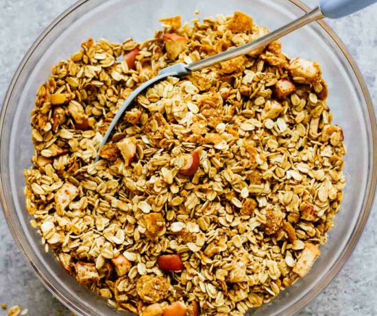 Maple Apple Spice Gluten Free Granola! Perfect for breakfast and a healthy snack!