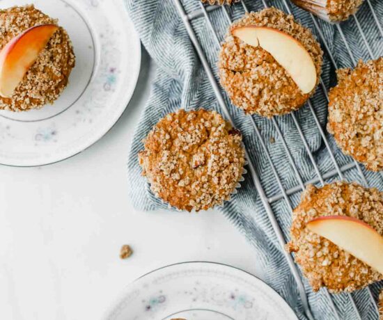 This sweet, delicious Wholesome Peach Muffins recipe is perfect for an easy & healthy summer breakfast or dessert! (Vegetarian, Gluten Free)