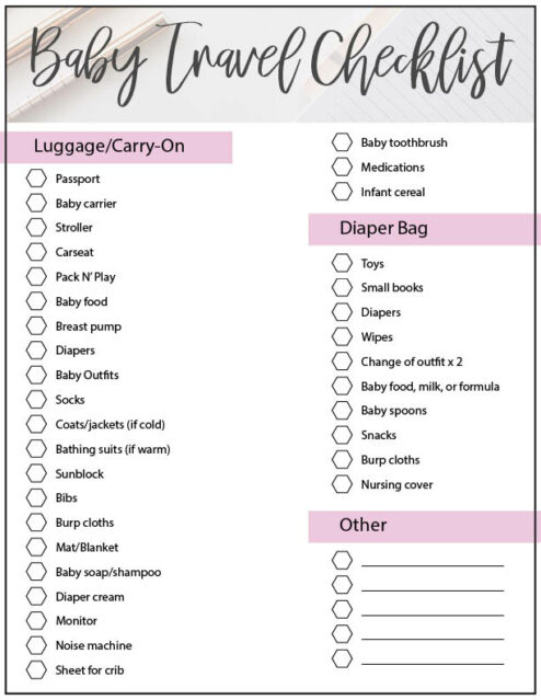 Traveling With A Baby (Printable Checklist) - Jar Of Lemons