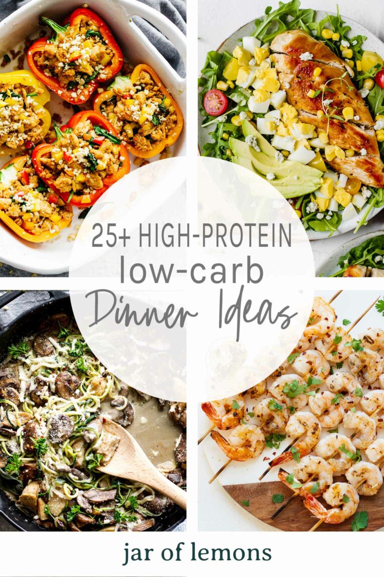 25+ High-Protein Low-Carb Dinner Ideas Pinterest Graphic