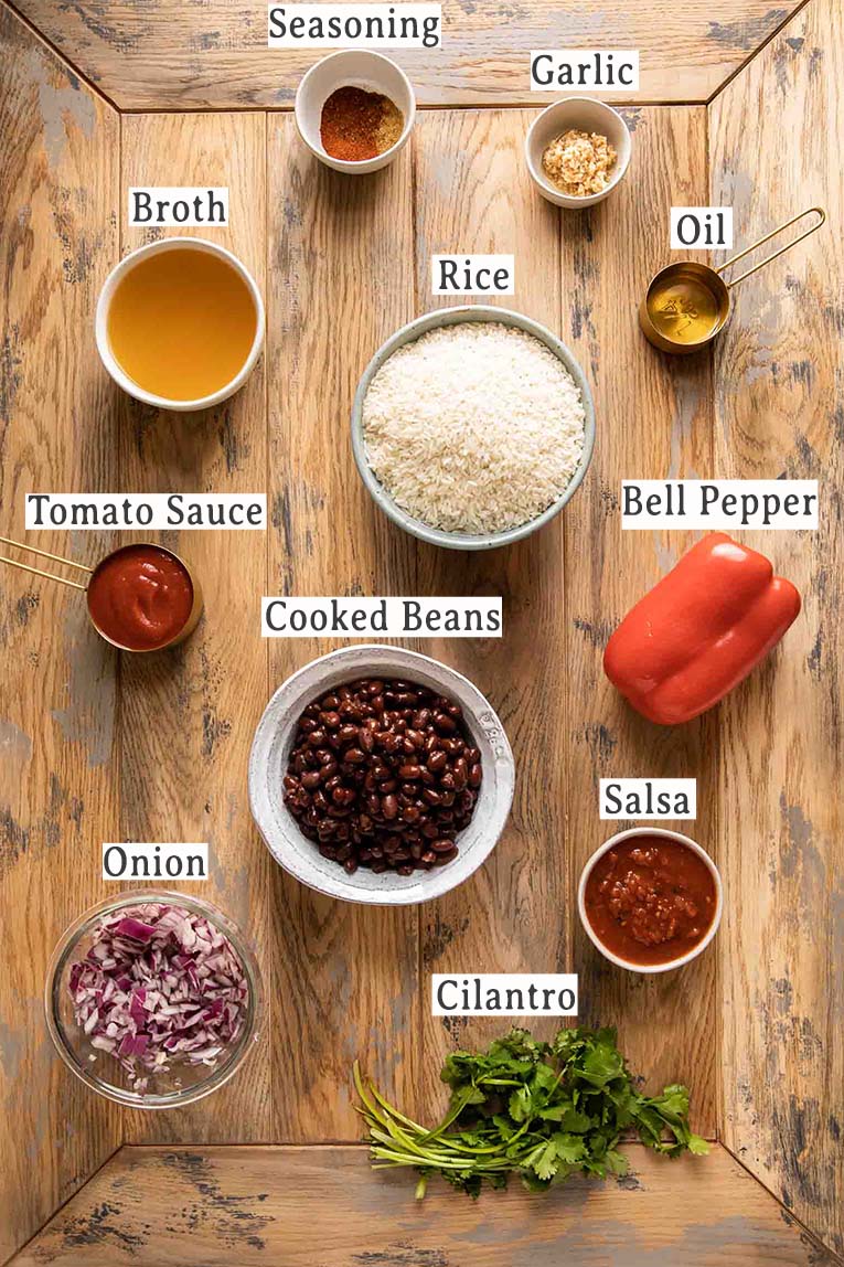 Ingredients for Spanish Rice & Beans.