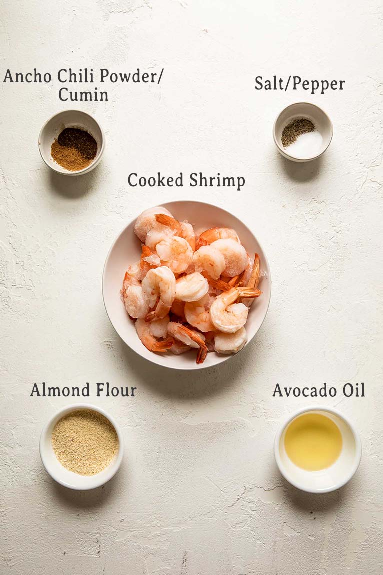 Ingredients for baja shrimp recipe.