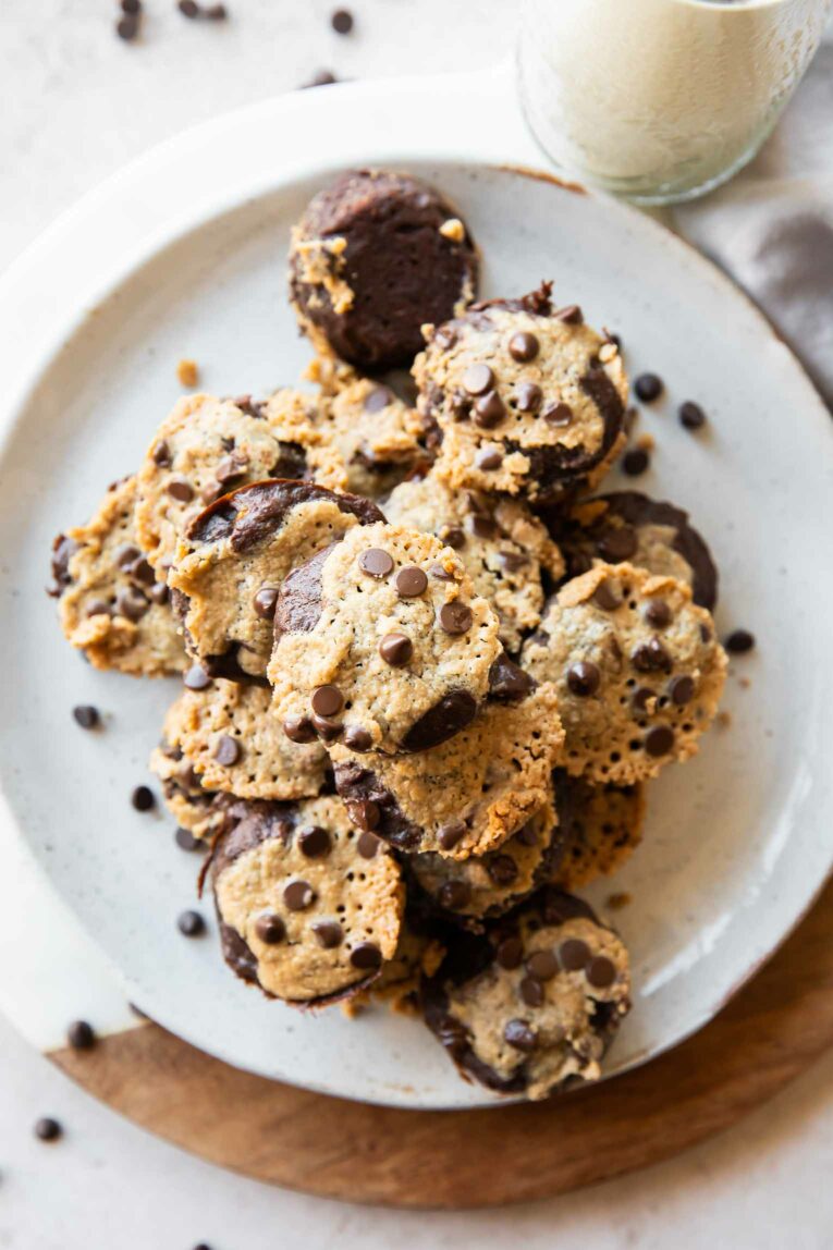 Top shot photo of Protein Brownie Bites on a plate.