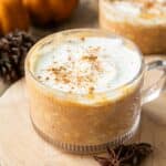Close up of pumpkin overnight oats recipe.