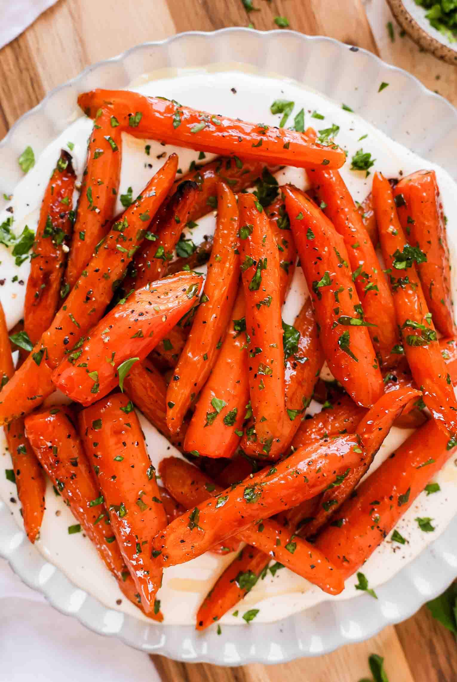 Honey Roasted Carrots with Whipped Cottage Cheese - Jar Of Lemons
