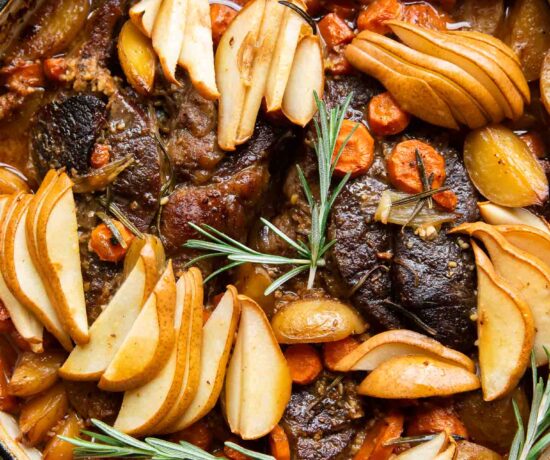 Garlic Miso Pot Roast in a pot.