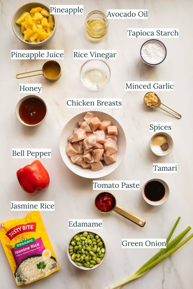 Sweet and Sour Chicken ingredients.