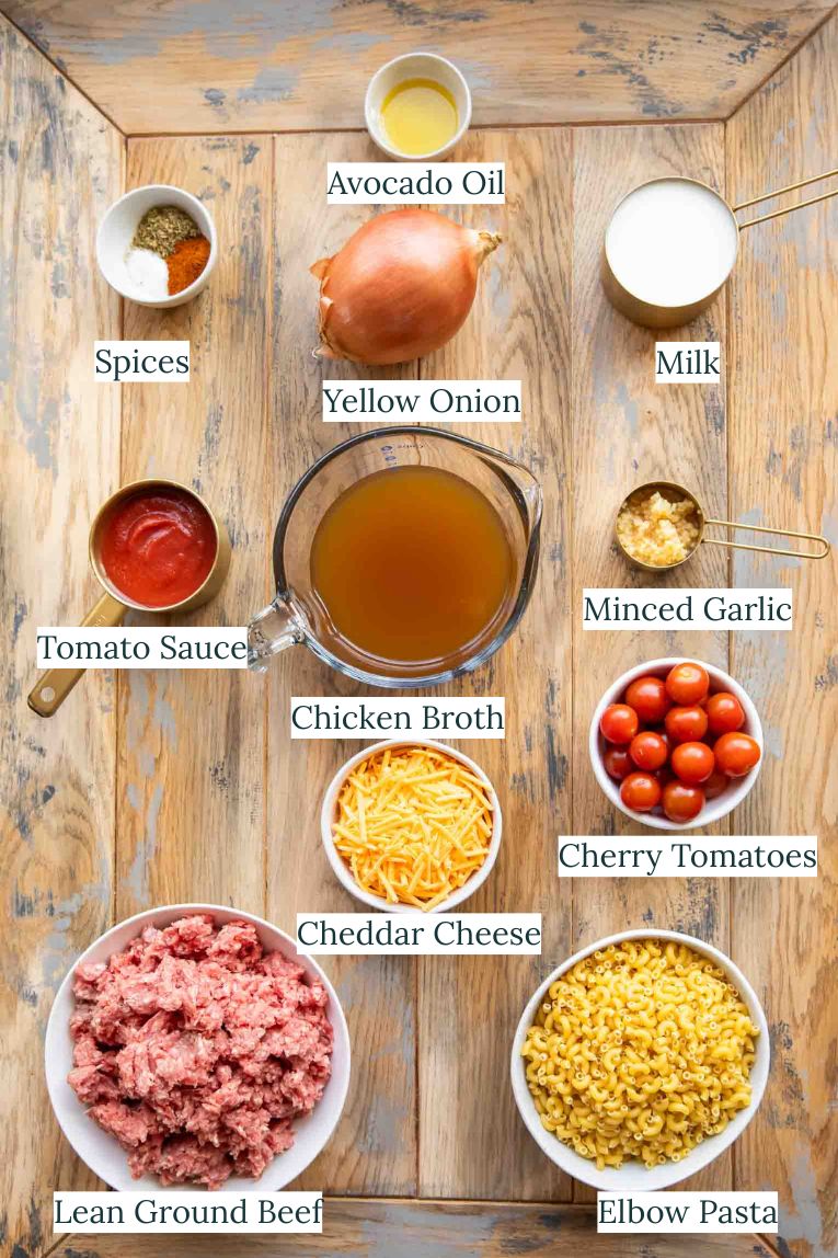 Hamburger helper ingredients.