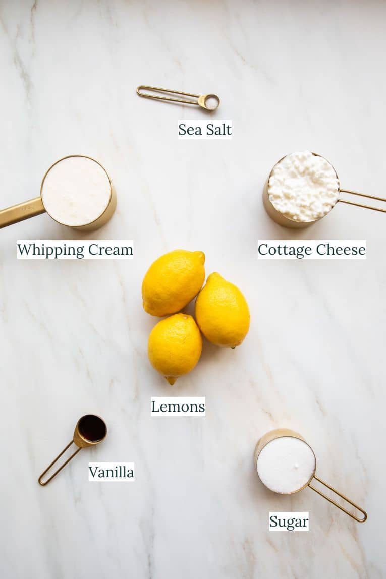 Lemon posset ingredients. 