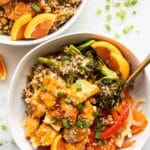 Orange salmon ginger bowl.