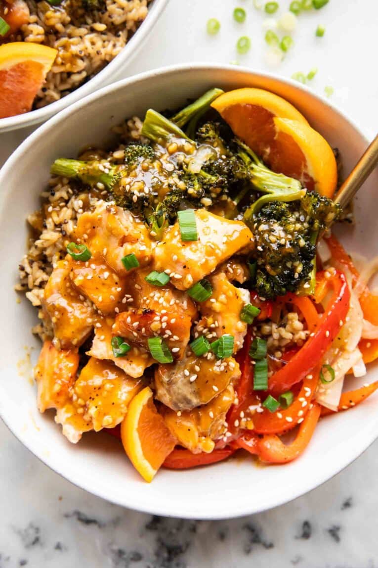Orange Salmon Ginger Bowl.