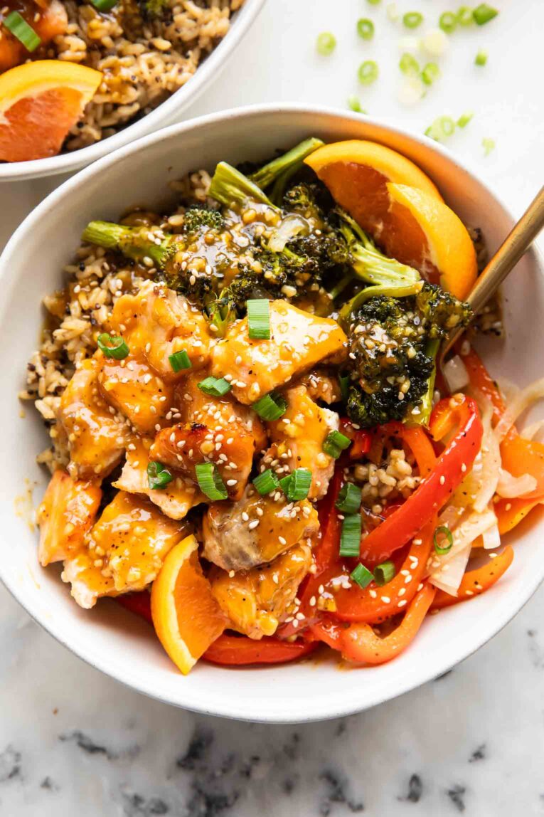 Orange Salmon Ginger Bowl.