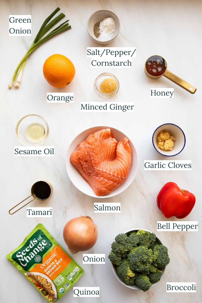 Orange Ginger Salmon Ingredients.