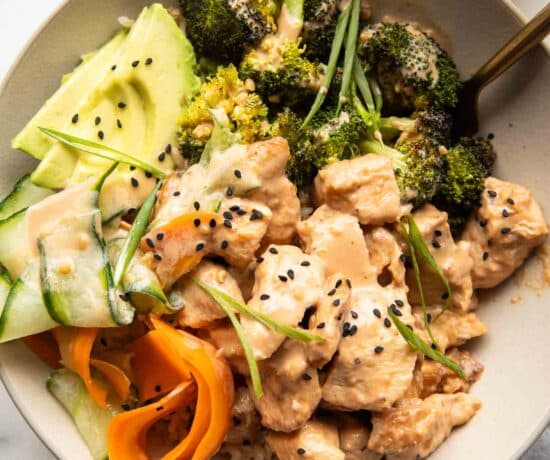 Yum Yum Chicken in a bowl.