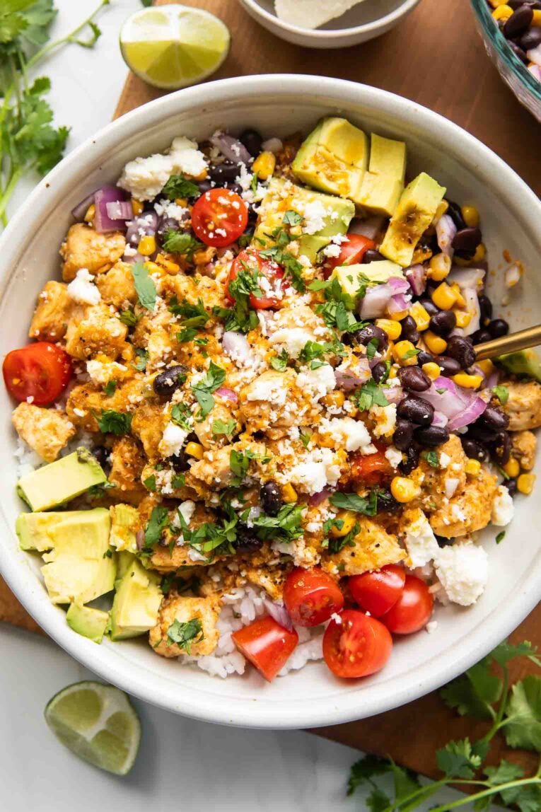 Baja Hot Honey Chicken in a bowl.