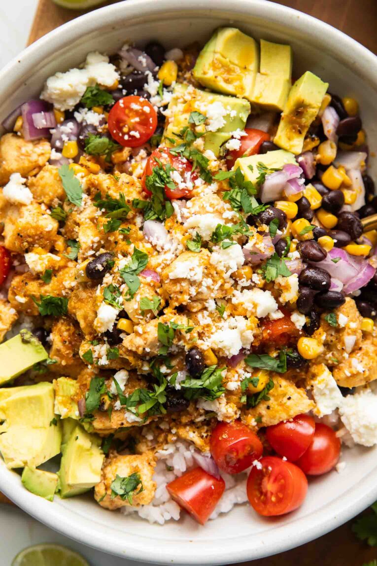 Baja Hot Honey Chicken in a bowl.