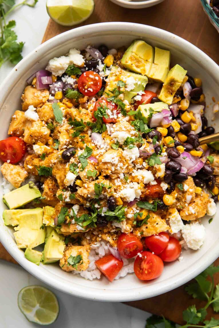 Baja Hot Honey Chicken in a bowl.