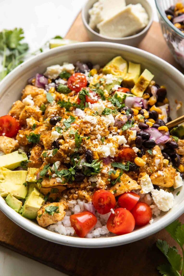 Baja Hot Honey Chicken in a bowl.