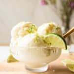 Margarita Ice Cream in a bowl.