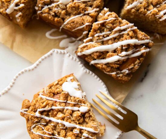 Coffee Cake cut into squares.
