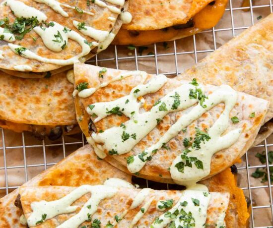 Beef Quesadillas on a cooling rack.