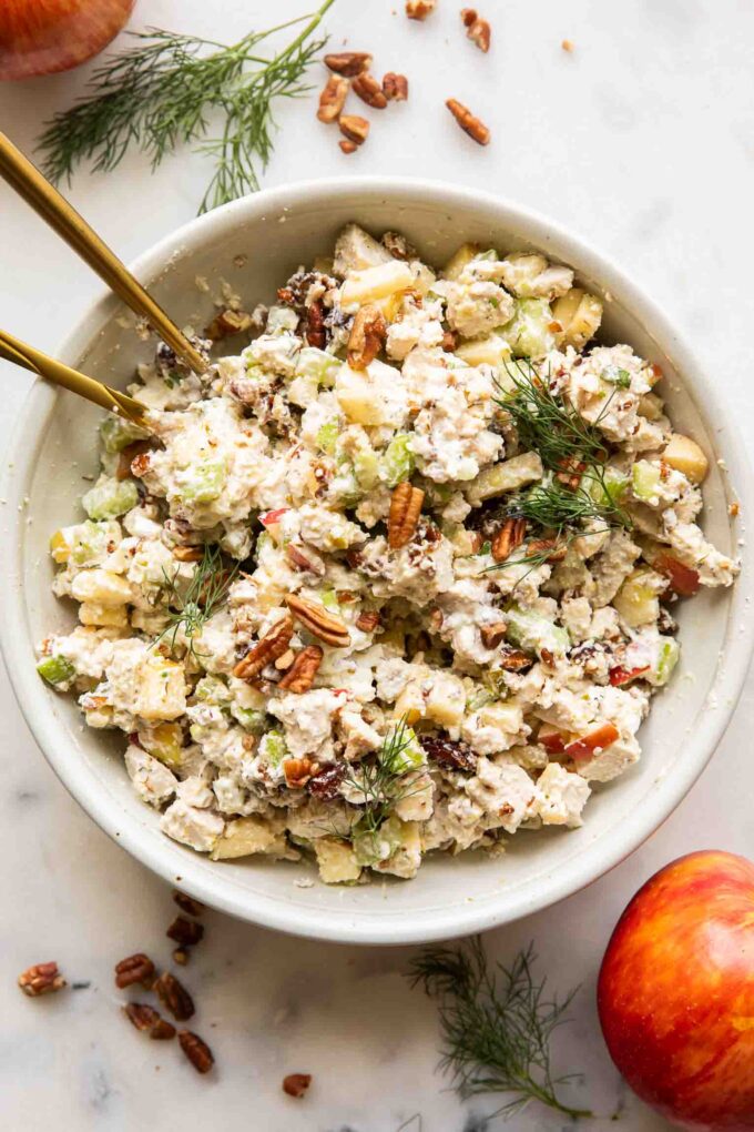 Apple Harvest Chicken Salad in a bowl.