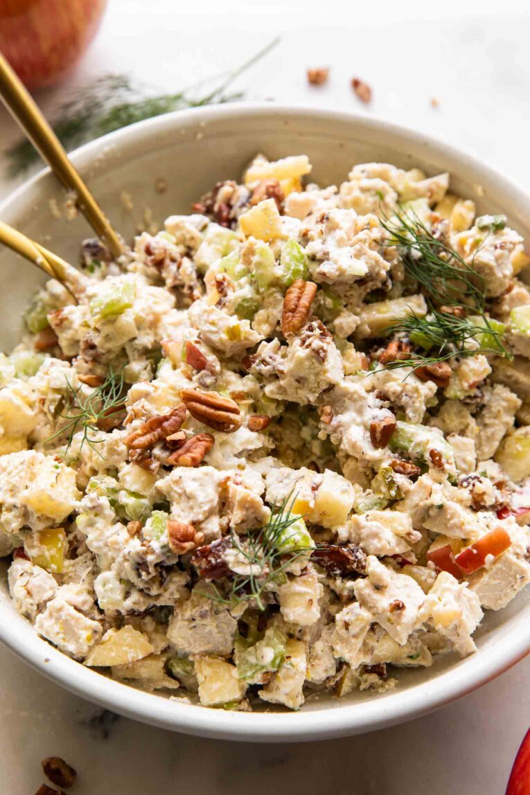 Apple Harvest Chicken Salad in a bowl.