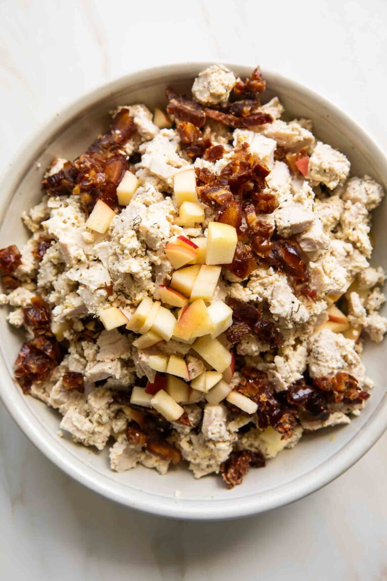 Apple Harvest chicken salad in a bowl.