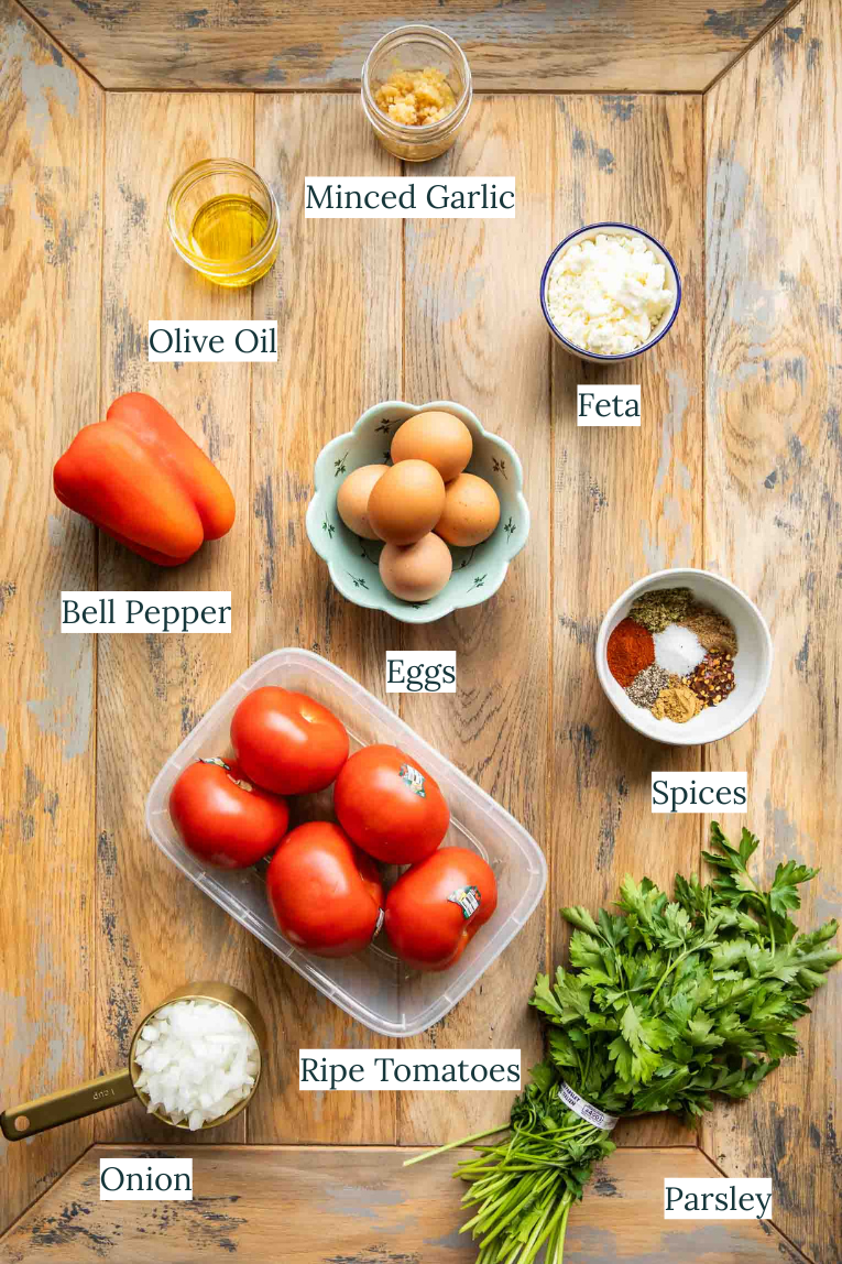 One Pan Shakshuka ingredients.