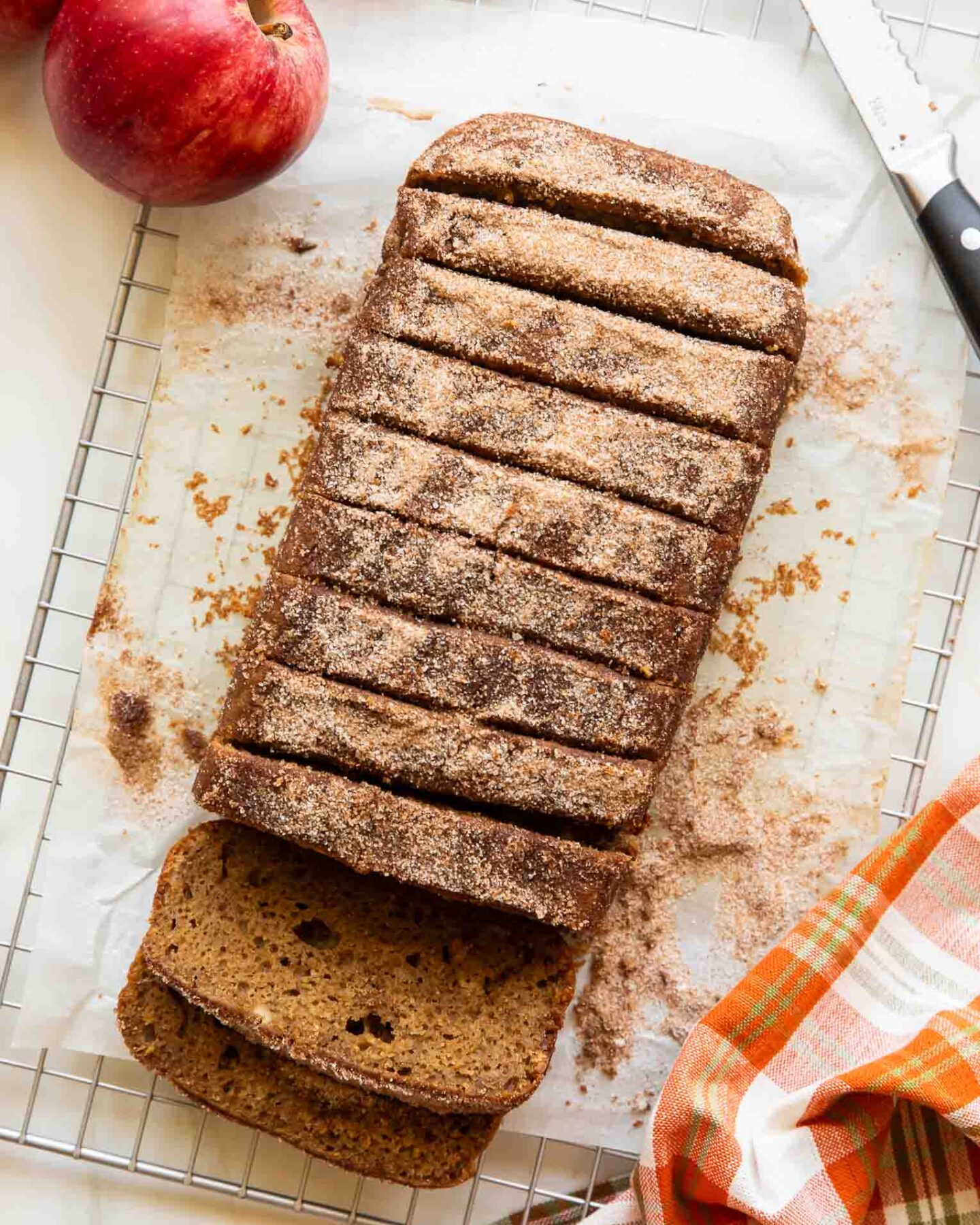 Apple Cider Loaf cut into slices.