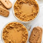 Two Cups of biscoff overnight oats.