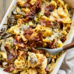 Butternut Squash Tortellini Casserole in a casserole dish.